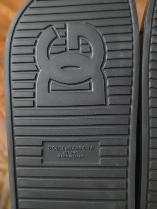 Dolce & Gabbana Black Slides with White Logo Band main image 7